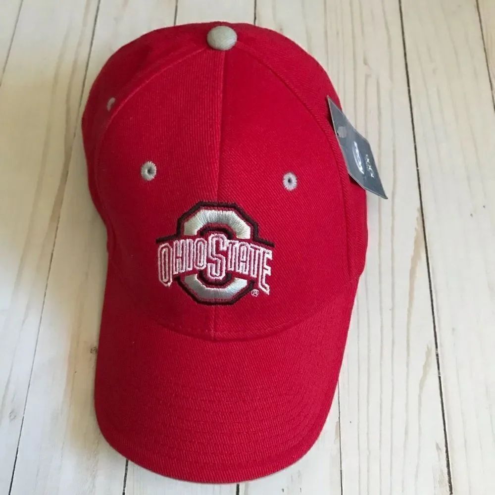 Ohio State red football ball cap hat signatures one size adj. licensed New with